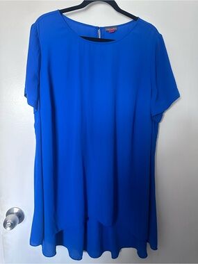 Vince Camuto Cobalt Blue Short Sleeve Tunic